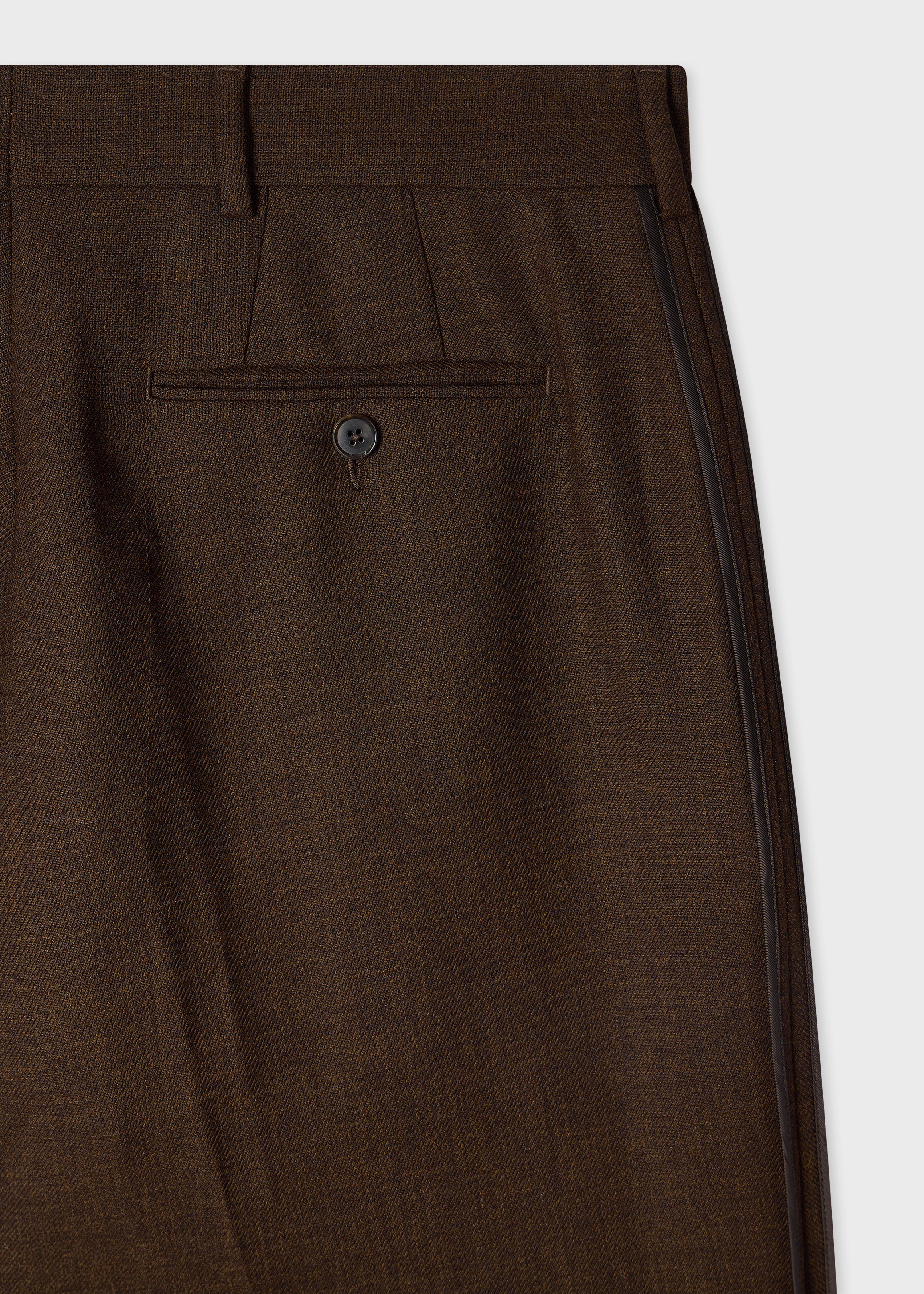Brown Cordonetto Wool Inside-Out Trousers thumbnail 7