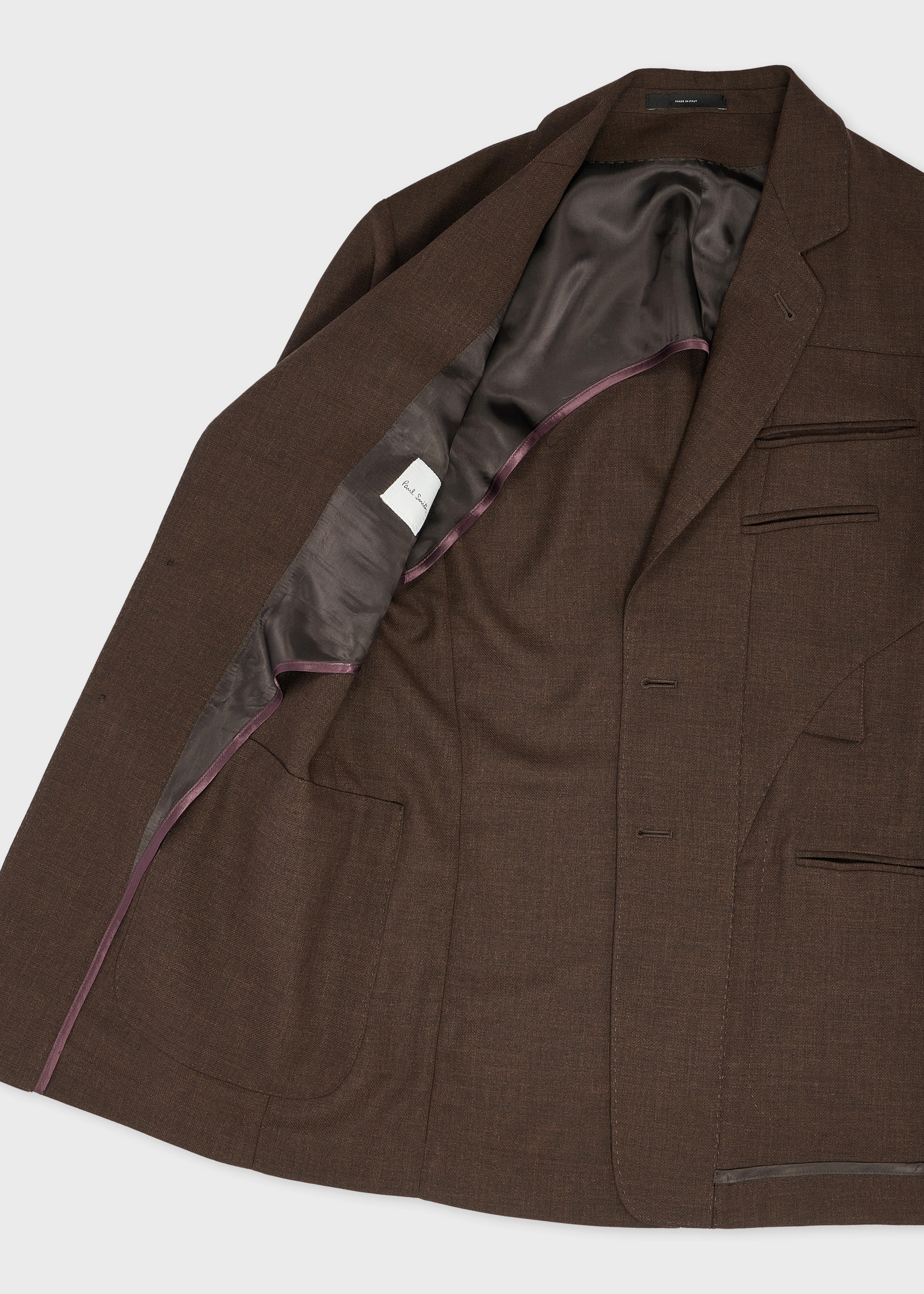 Brown Cordonetto Wool Inside-Out Two-Piece Suit thumbnail 3