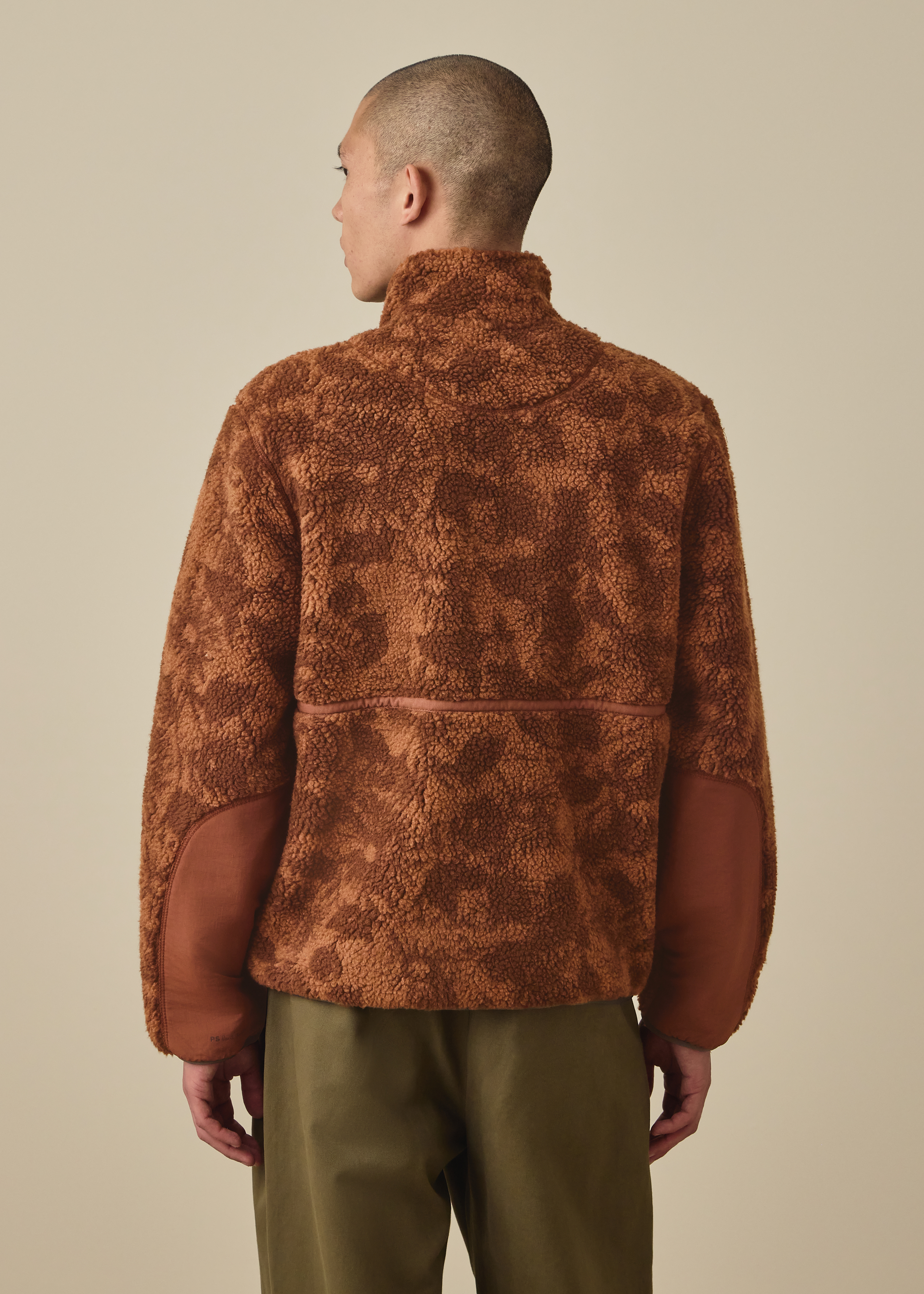 Rust Brown Floral Fleece Jacket thumbnail 3