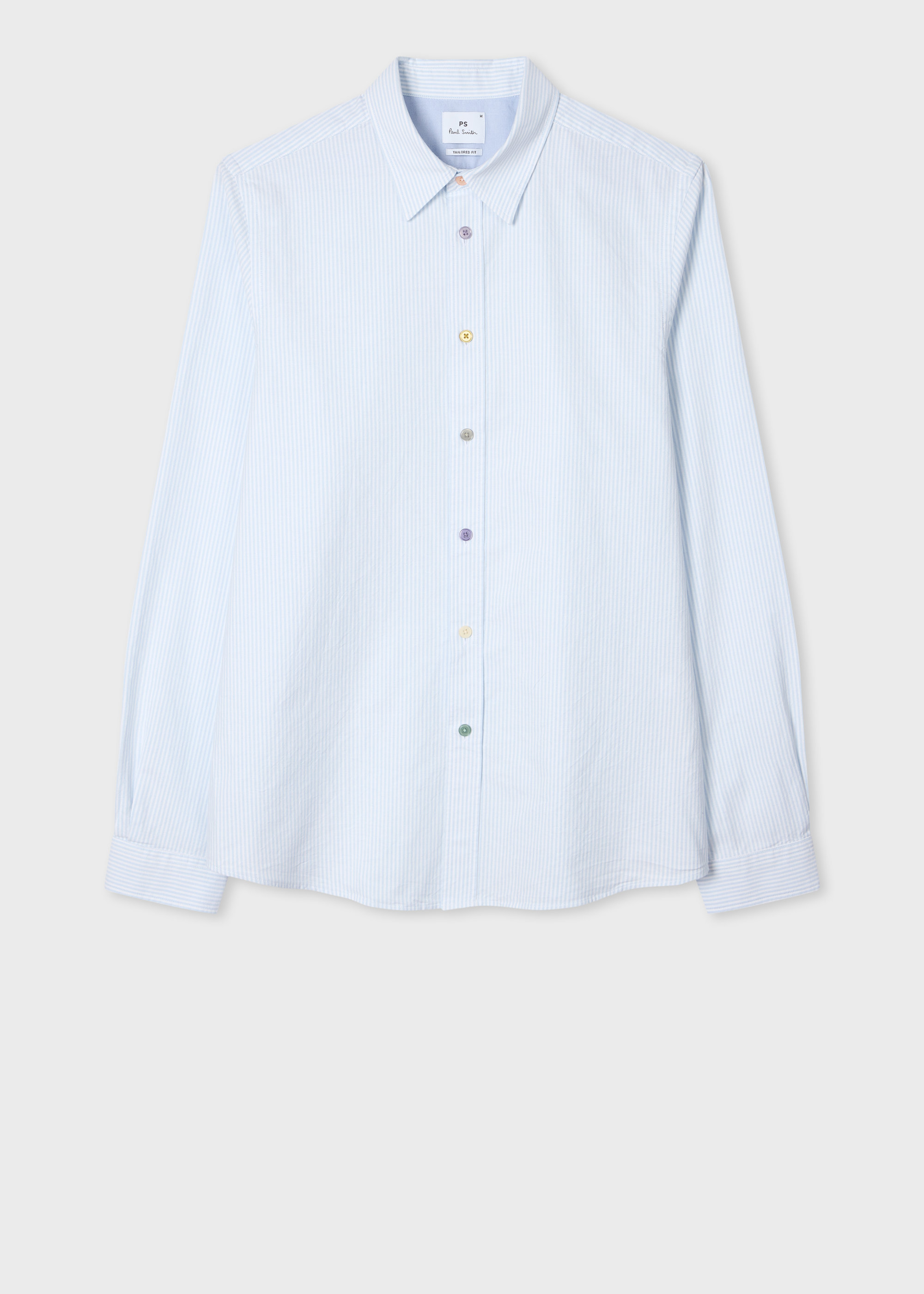 Tailored-Fit Blue Stripe Oxford Shirt