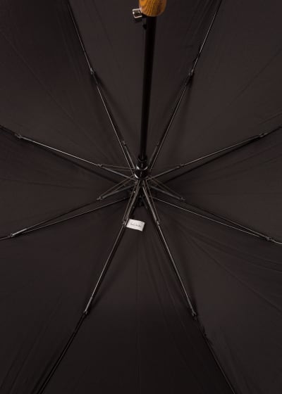 Black 'Signature Stripe' Border Compact Umbrella