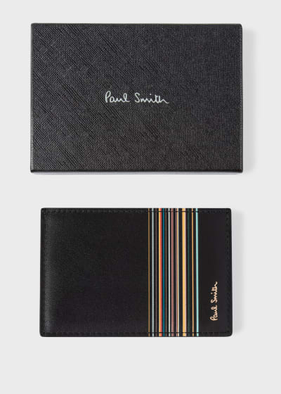 Black 'Signature Stripe' Interior Credit Card Wallet