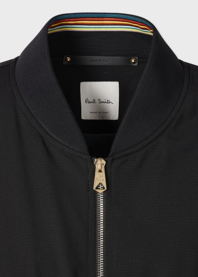 Men's Dark Navy Suede Bomber Jacket
