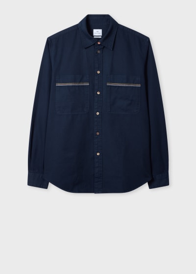 Navy 'Sunbleached Snaps' Poplin Shirt
