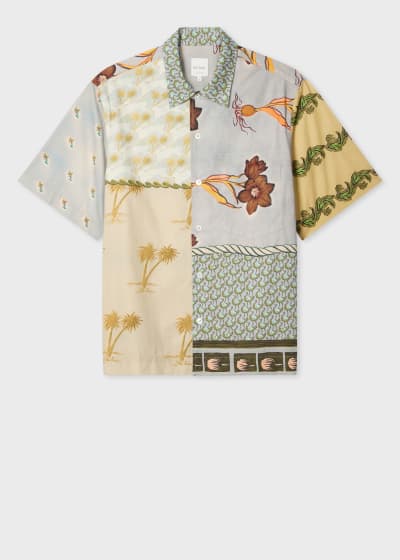 Men's Orange 'Sunbleached Snaps' Poplin Shirt