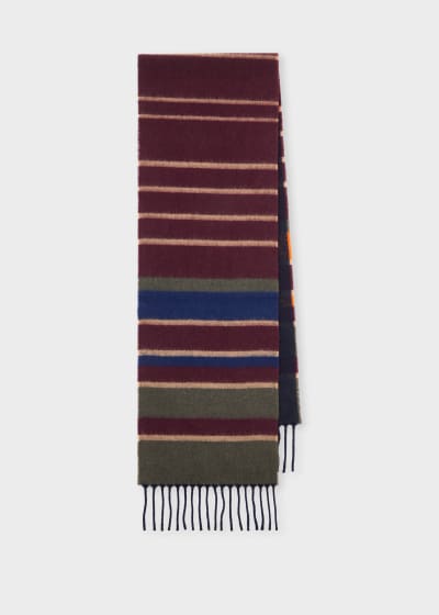 Men's Navy 'Multistripe Signature' Wool Scarf