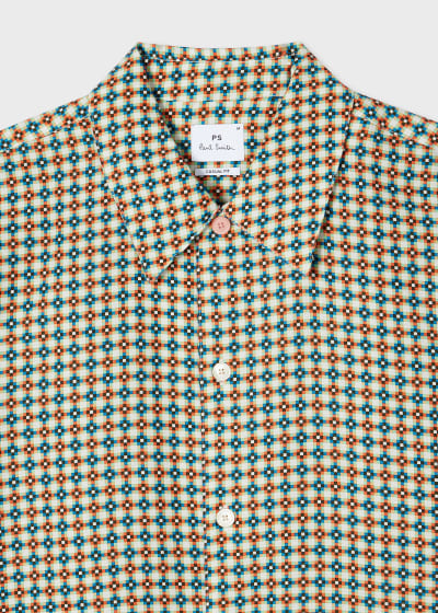Men's Orange 'Sunbleached Snaps' Poplin Shirt