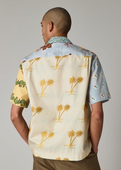 Men's Orange 'Sunbleached Snaps' Poplin Shirt