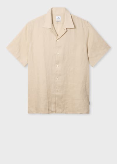 Men's Ecru 'Zine Floral' Fil Coupe Shirt