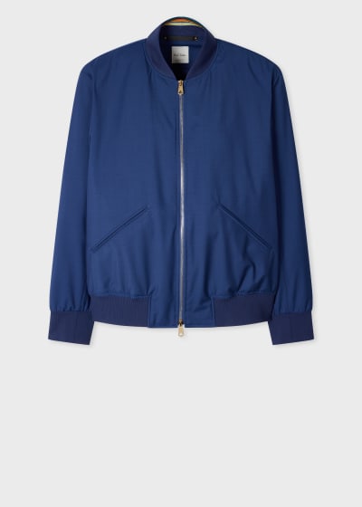 【Paul Smith】ネイビーブルーのジャケット Navy 'Zebra' Logo Cotton Bomber Jacket