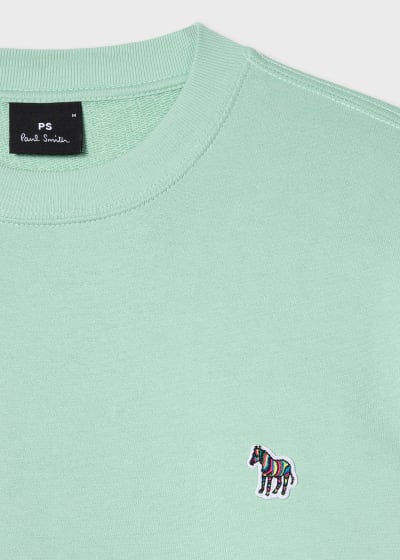 Men's Light Blue Cotton Zebra Logo Sweatshirt