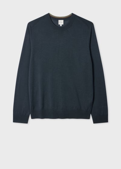 Navy Blue Merino Wool Sweater
