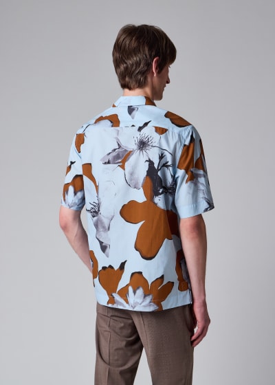 Men's Pink 'Le Peche Fish' Print Viscose Shirt