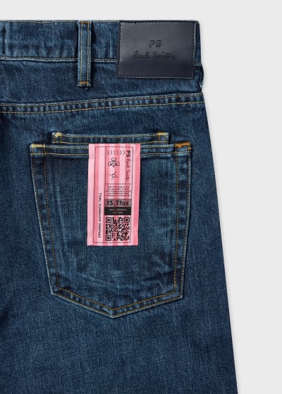 Men's Standard-Fit 'Crosshatch Stretch' Blue Over-Dye Jeans