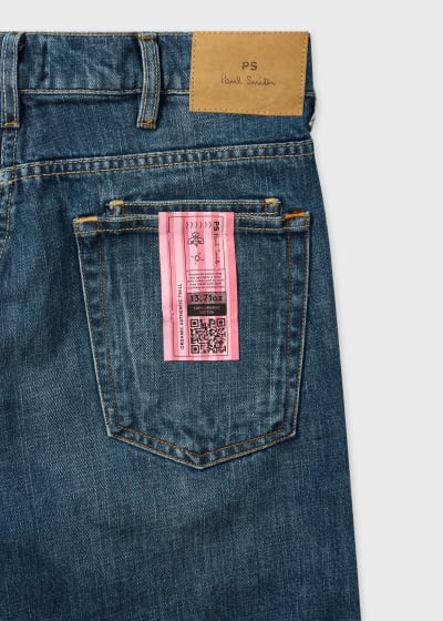 Men's Standard-Fit 'Crosshatch Stretch' Blue Over-Dye Jeans