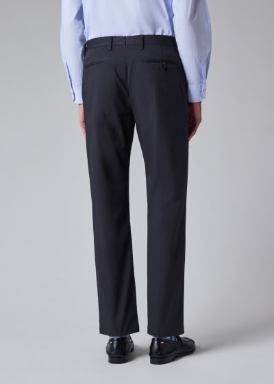 Men's Tapered-Fit Dark Navy Stretch-Cotton Chinos