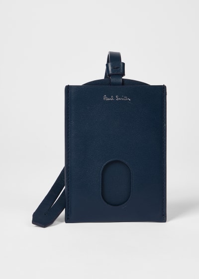 Dark Brown Leather Luggage Tag Paul Smith