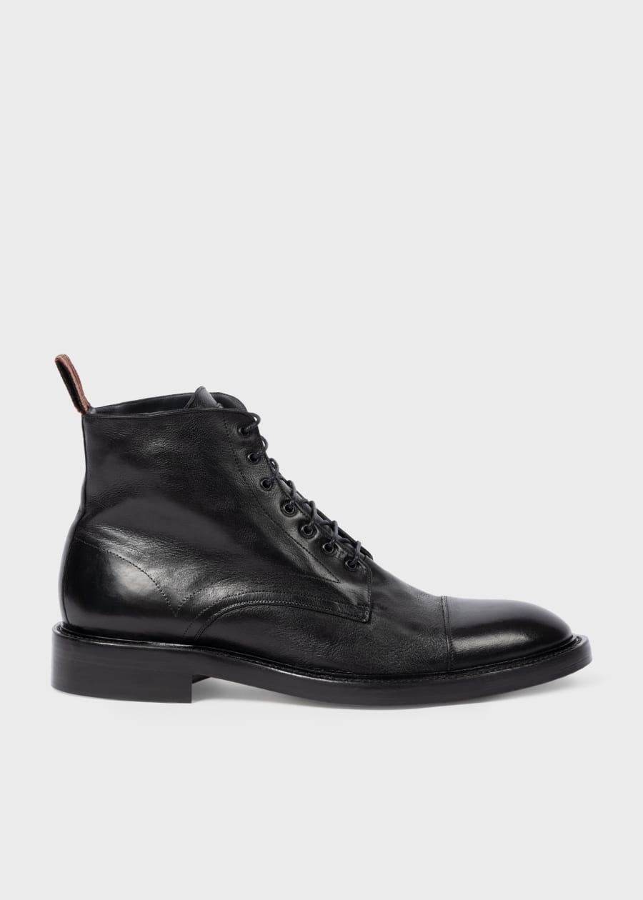 Men's Dip-Dyed Black Calf Leather 'Jarman' Boots