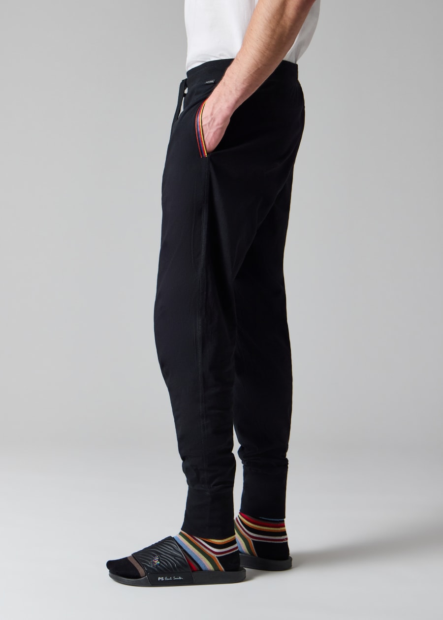 Men's Dark Navy Zebra Logo Cotton Sweatpants