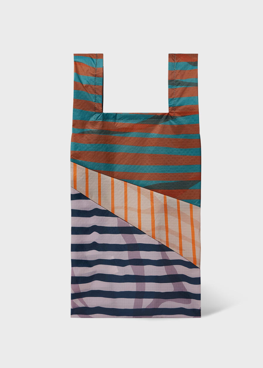 Susan Bijl x Paul Smith - Navy Mixed-Stripe 'The New Shopping Bag