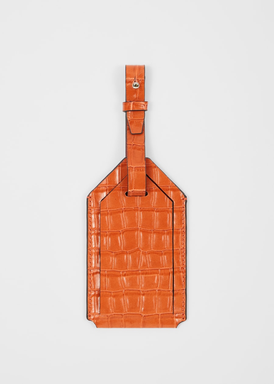 旅行かばん・小分けバッグ Paul Smith LEATHER LUGGAGE TAG Dark Brown Leather Luggage Tag Paul Smith