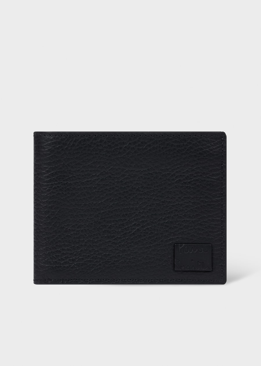 Men's Black Embossed Logo Zip Wallet