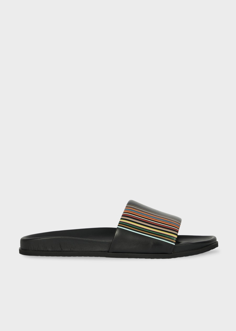 Men's Black Zebra 'Zed' Slides