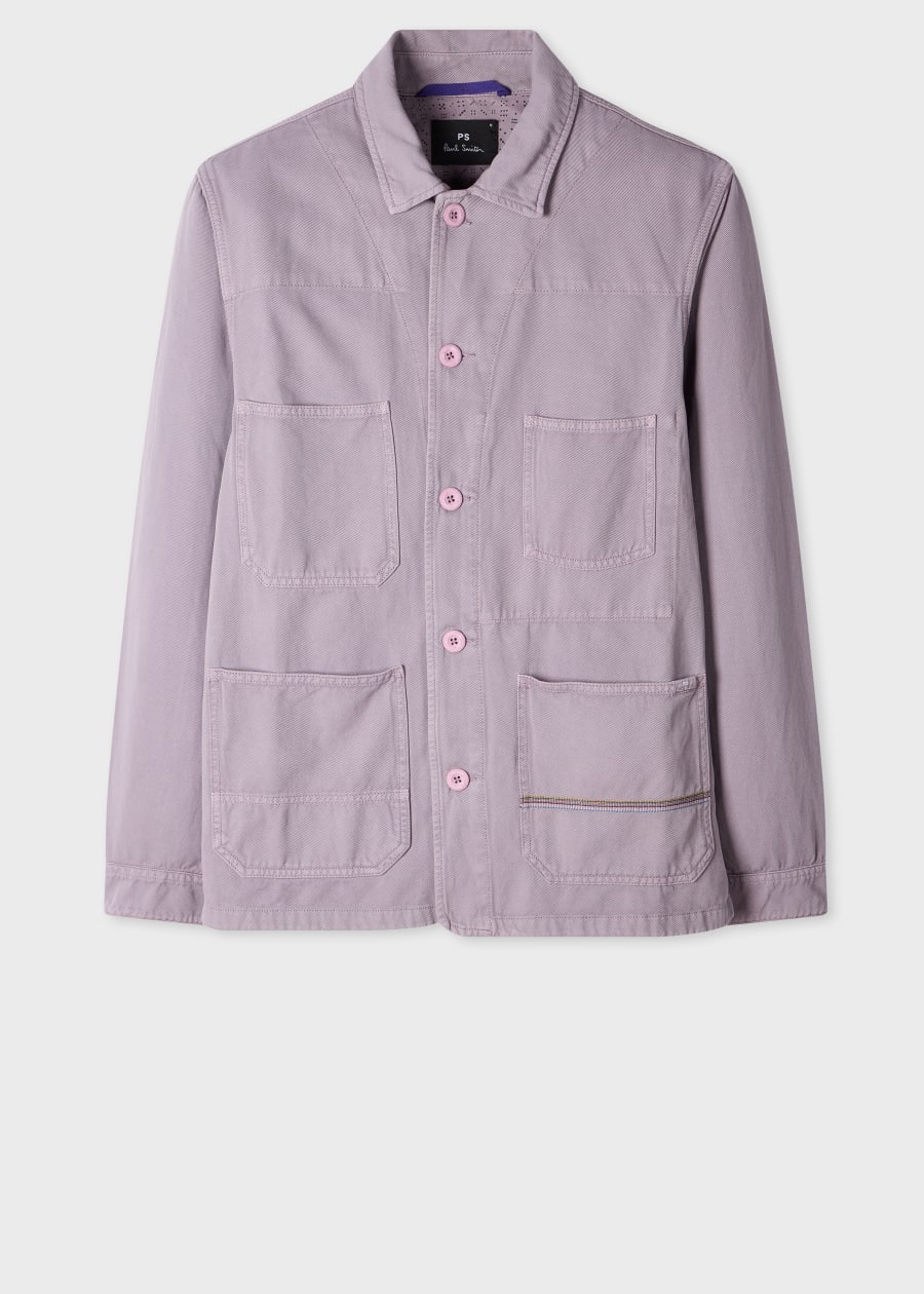 Men's Navy Cotton Seersucker Work Jacket