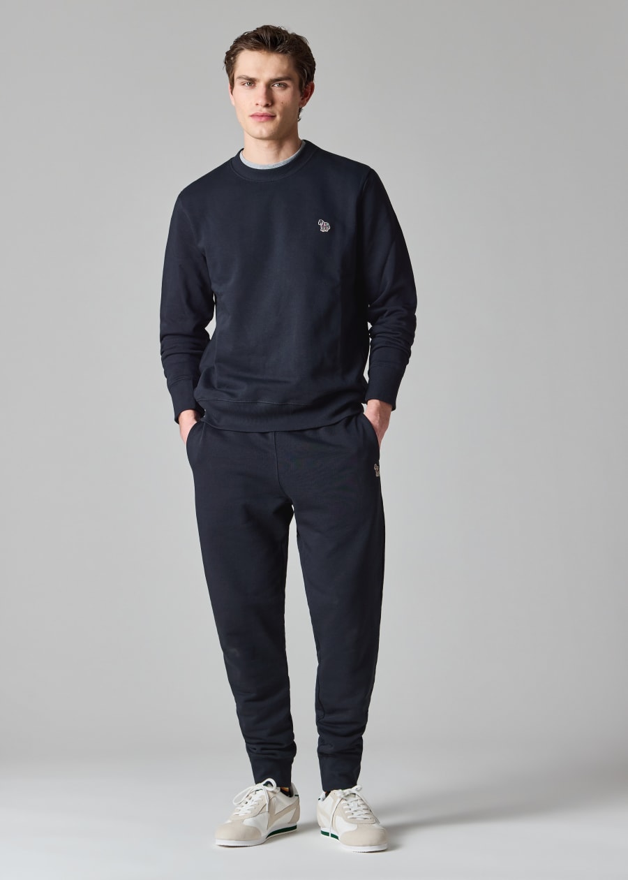 Grey Organic Cotton Zebra Logo Hoodie & Sweatpants Set
