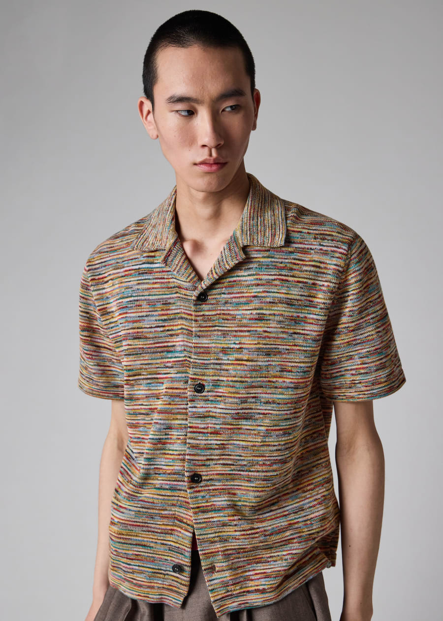 Men's Orange 'Sunbleached Snaps' Poplin Shirt