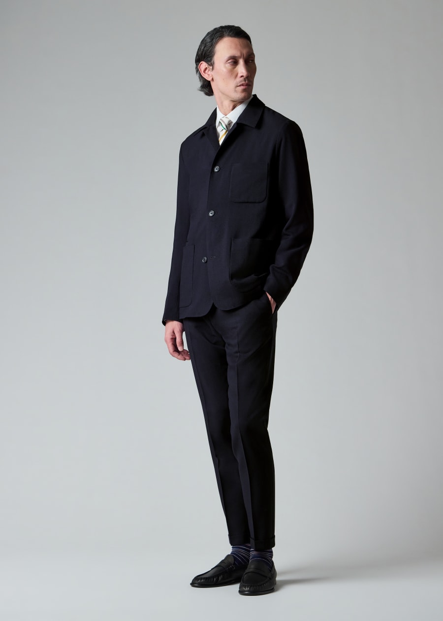 Men's Navy Wool 'A Suit To Travel In' Work Jacket