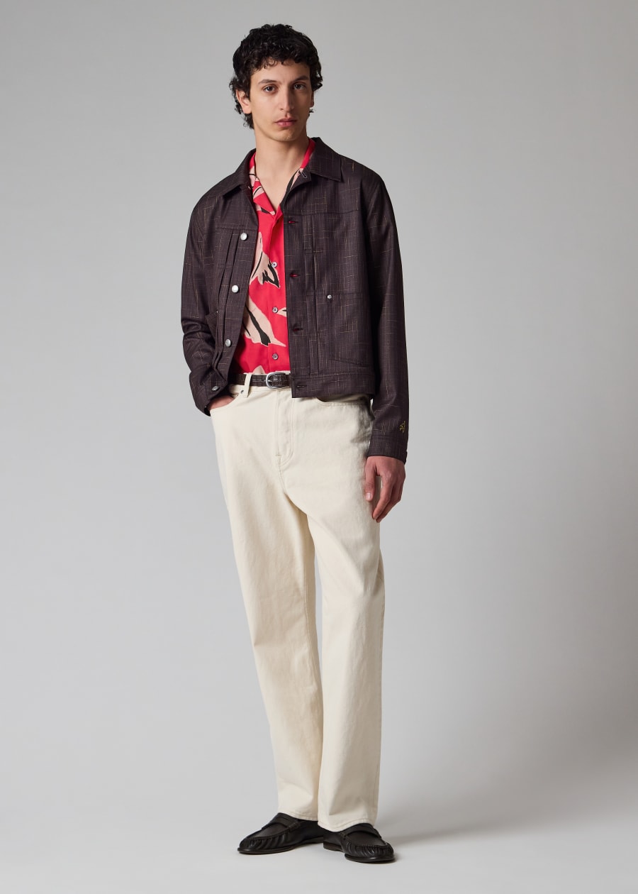 Men's Orange 'Sunbleached Snaps' Poplin Shirt