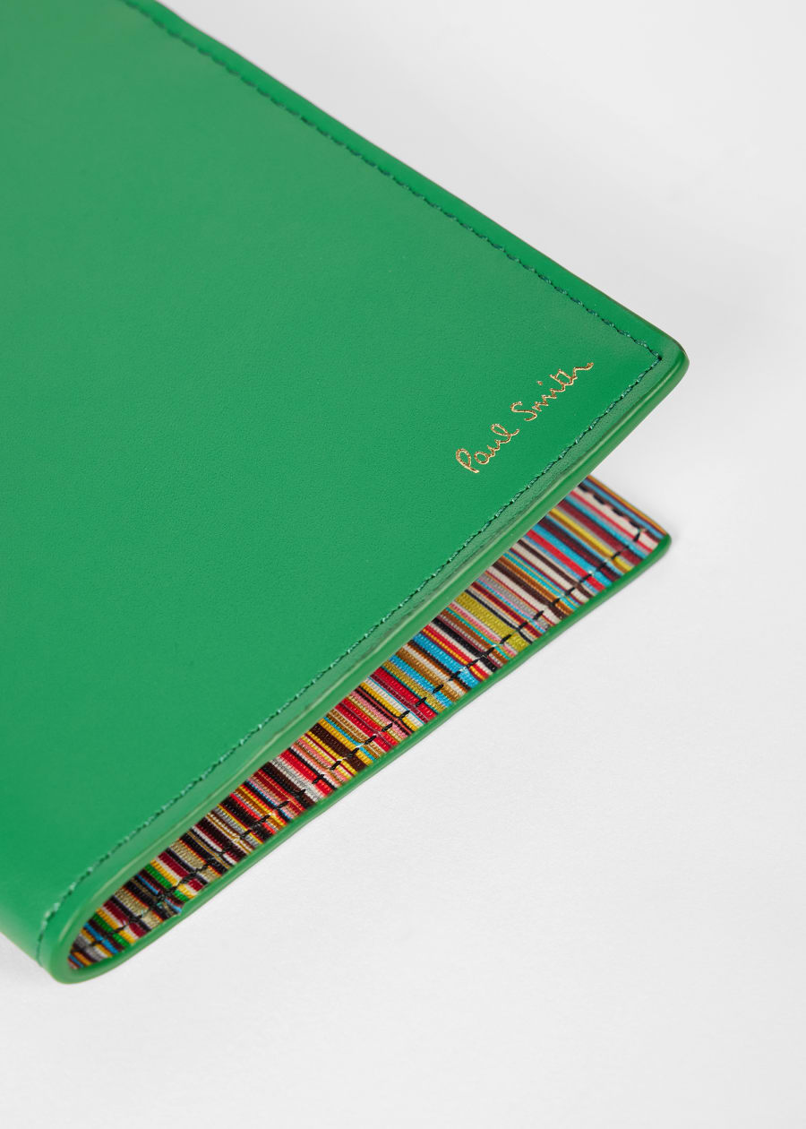 Black 'Signature Stripe' Interior Leather Passport Cover