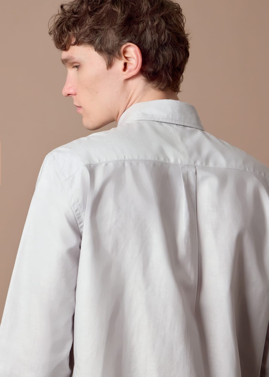 Men's Tailored-Fit Sky Blue Organic-Cotton Multicolour Button
