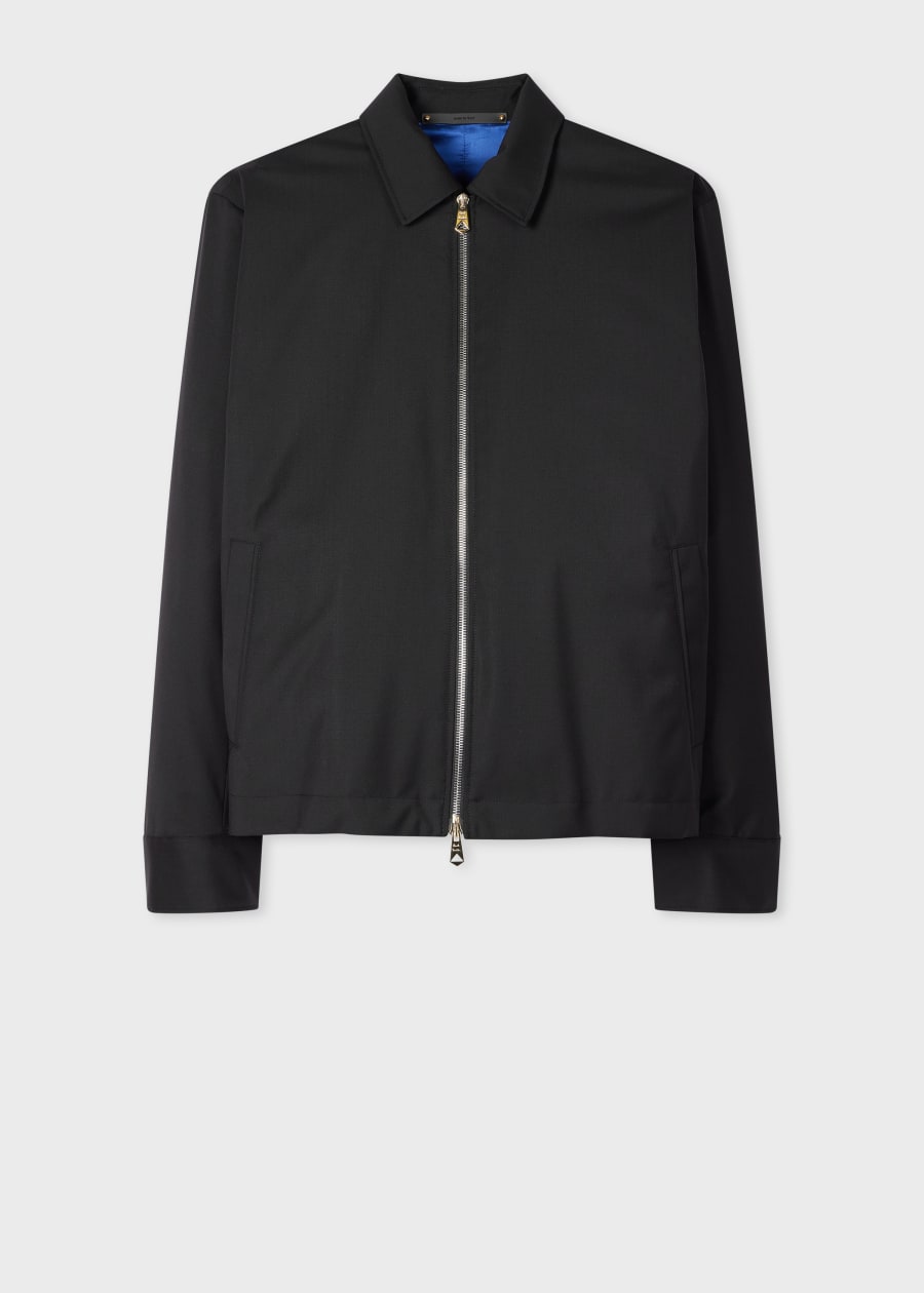Men's Black Mixed Media Hooded Jacket