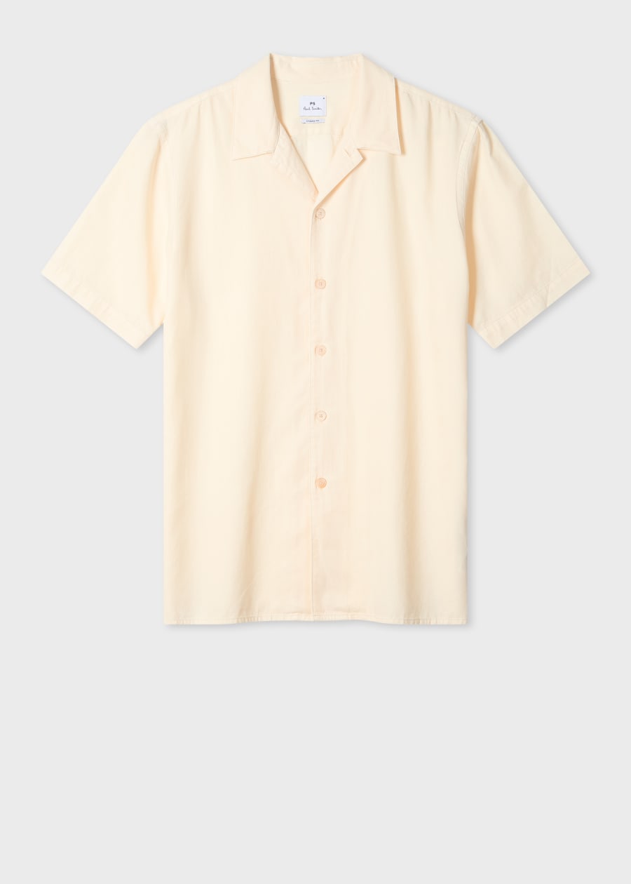 Men's Ecru 'Zine Floral' Fil Coupe Shirt
