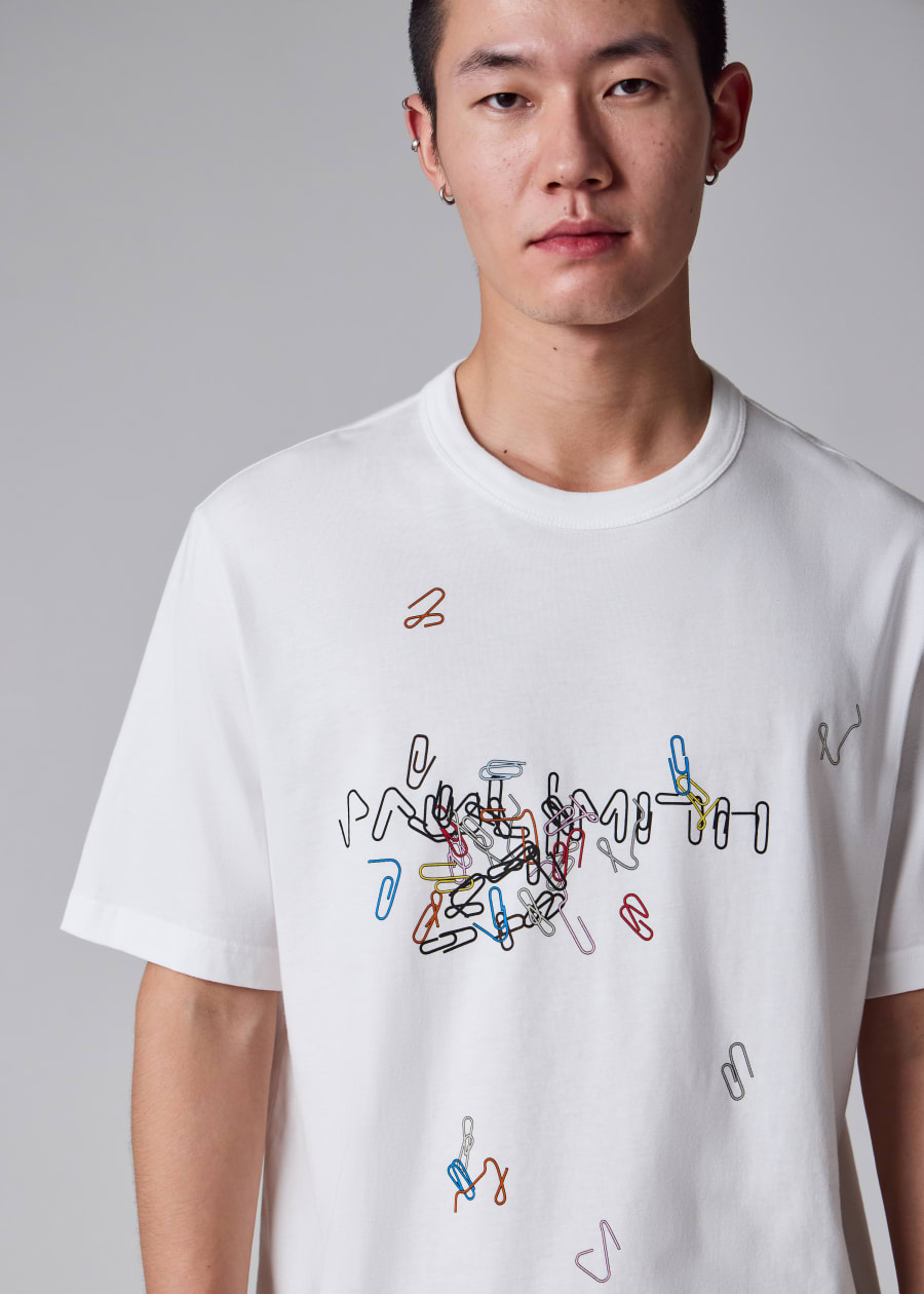 Men's White 'Spray Cans' Print T-Shirt