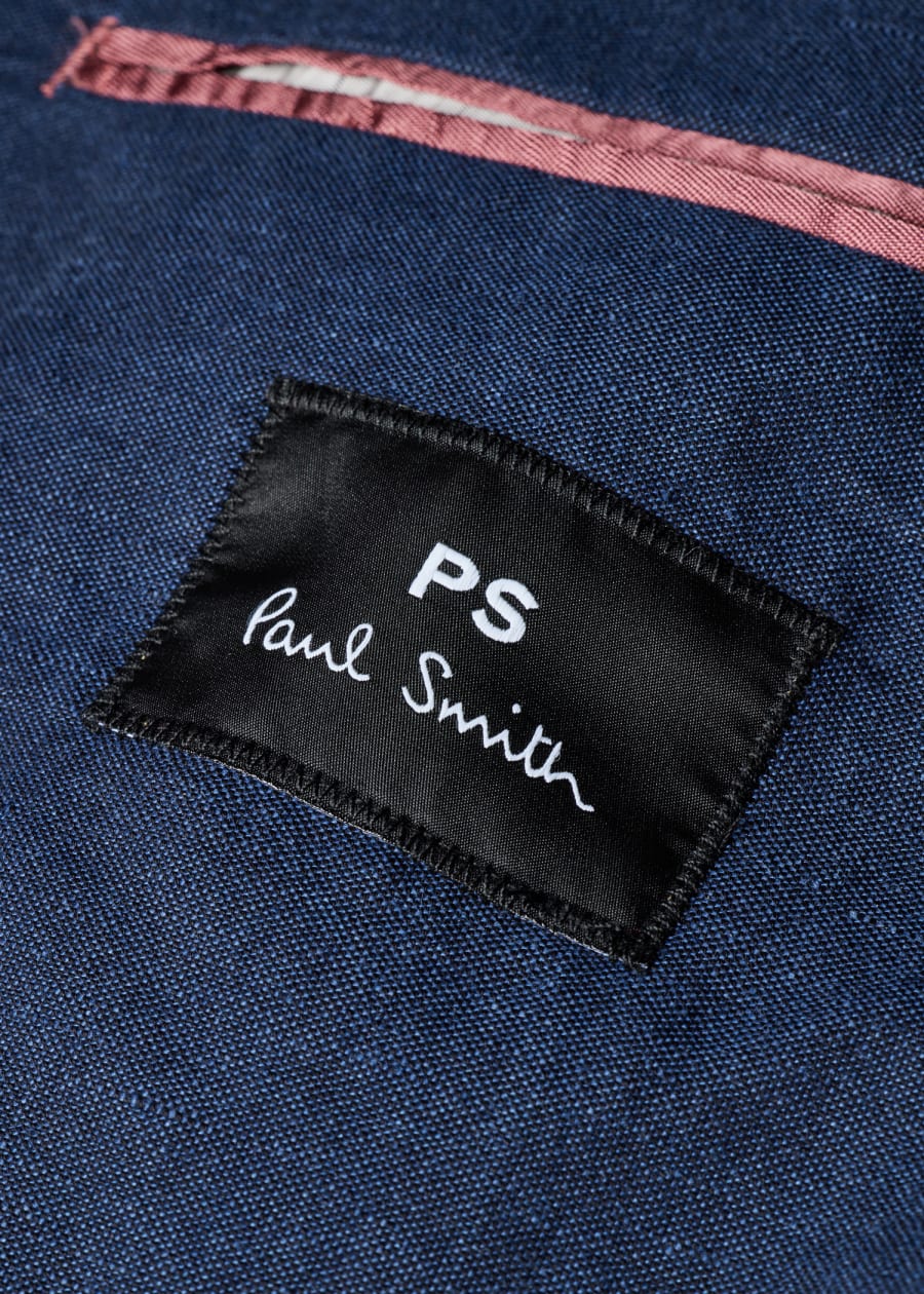 Men's Navy Seersucker Cotton Check Buggy-Lined Blazer
