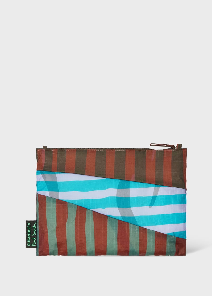 はるっちょ様 新品未使用Paul Smith Susan Bijl x Paul Smith - Lilac Mixed Stripe 'The New Pouch' Large