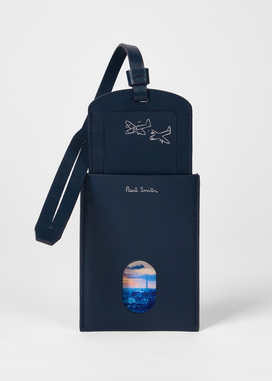 旅行かばん・小分けバッグ Paul Smith LEATHER LUGGAGE TAG Dark Brown Leather Luggage Tag Paul Smith