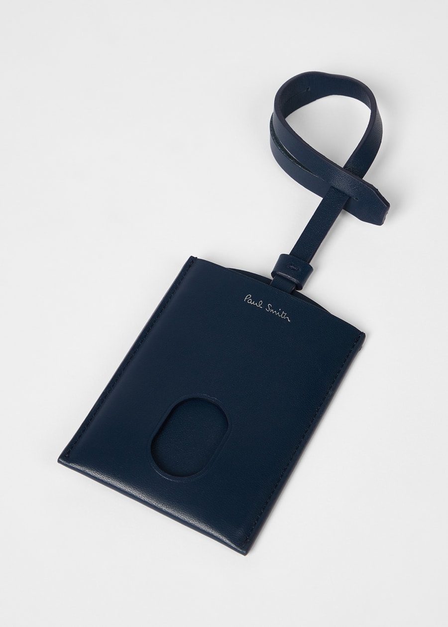 Dark Brown Leather Luggage Tag Paul Smith