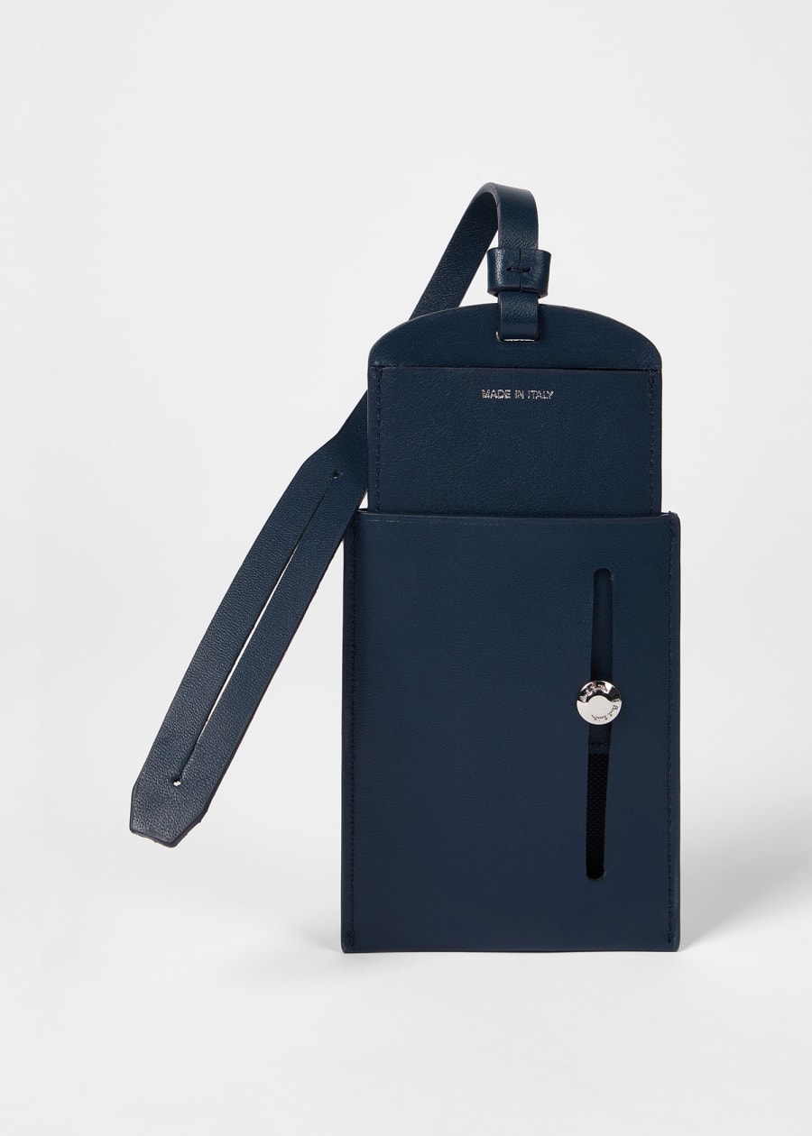 Dark Brown Leather Luggage Tag Paul Smith