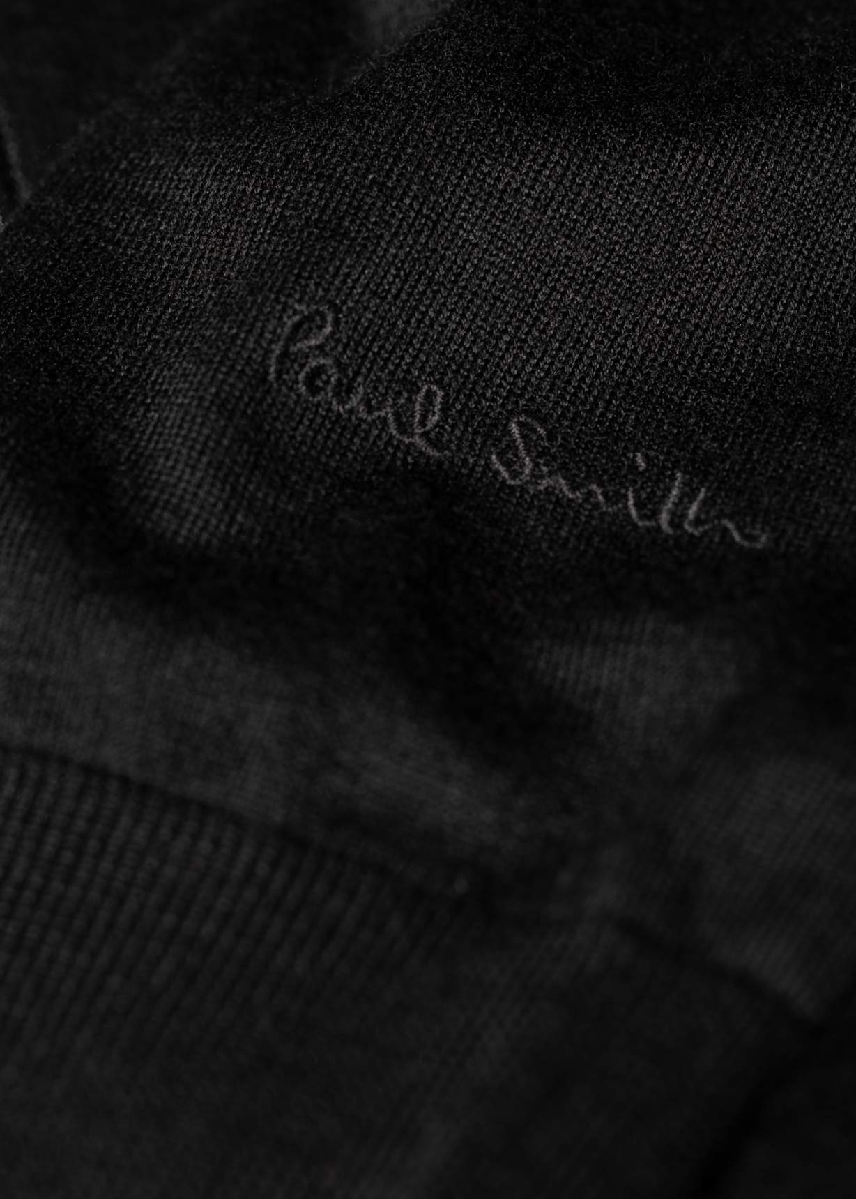 Men's Black Merino Wool Full Zip Cardigan