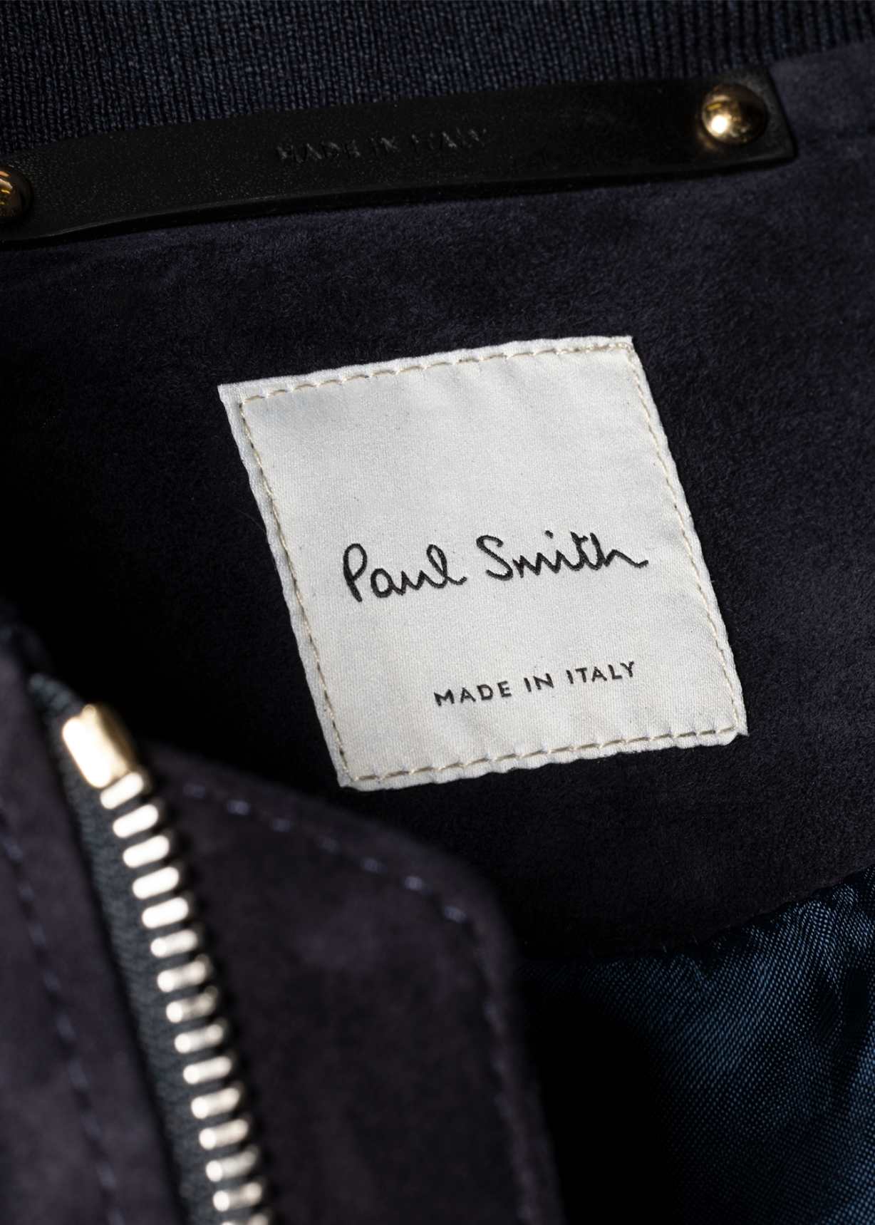 Men's Dark Navy Suede Bomber Jacket