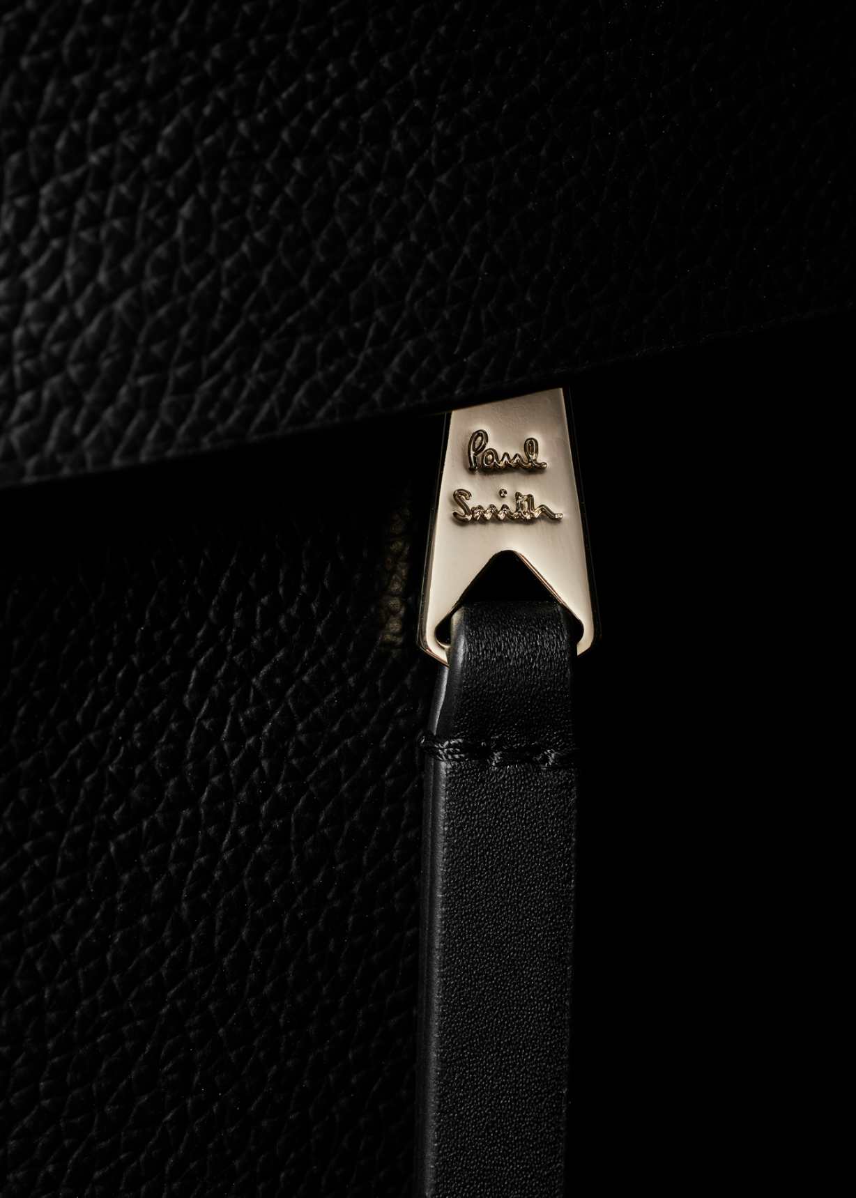 Men's Black Leather 'Signature Stripe' Trim Folio