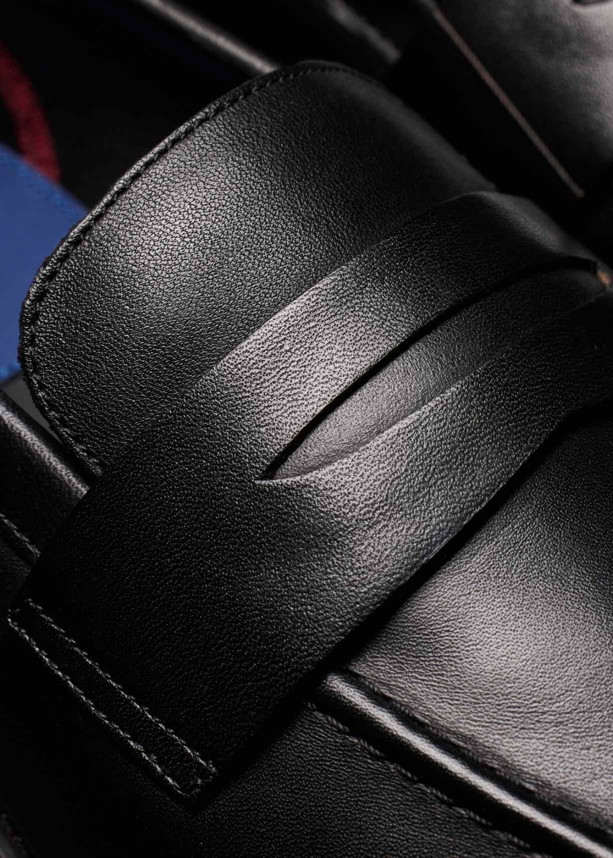 Men's Black Leather 'Pierce' Loafers