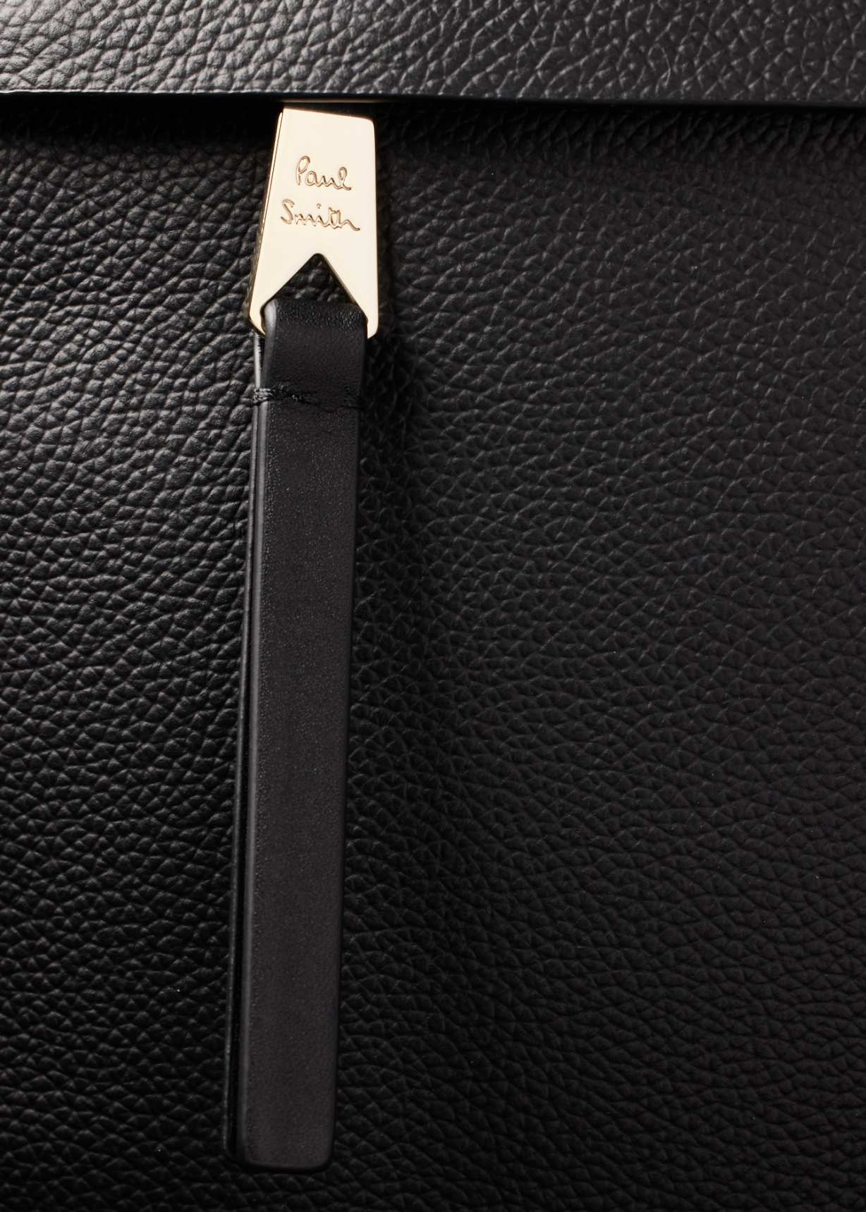 Men's Black Leather 'Signature Stripe' Trim Double-Zip Folio