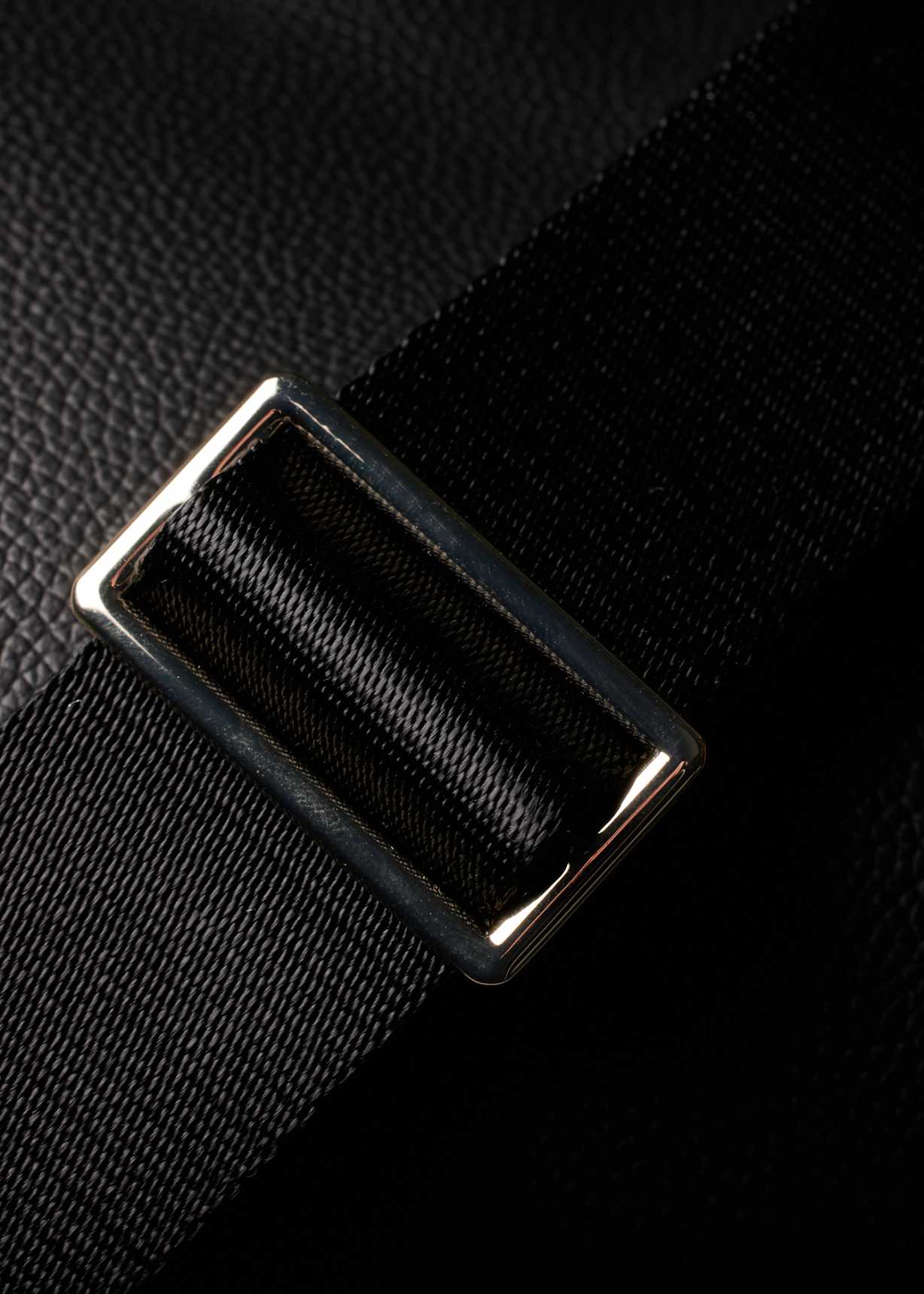 Men's Black Leather 'Signature Stripe' Trim Double-Zip Folio