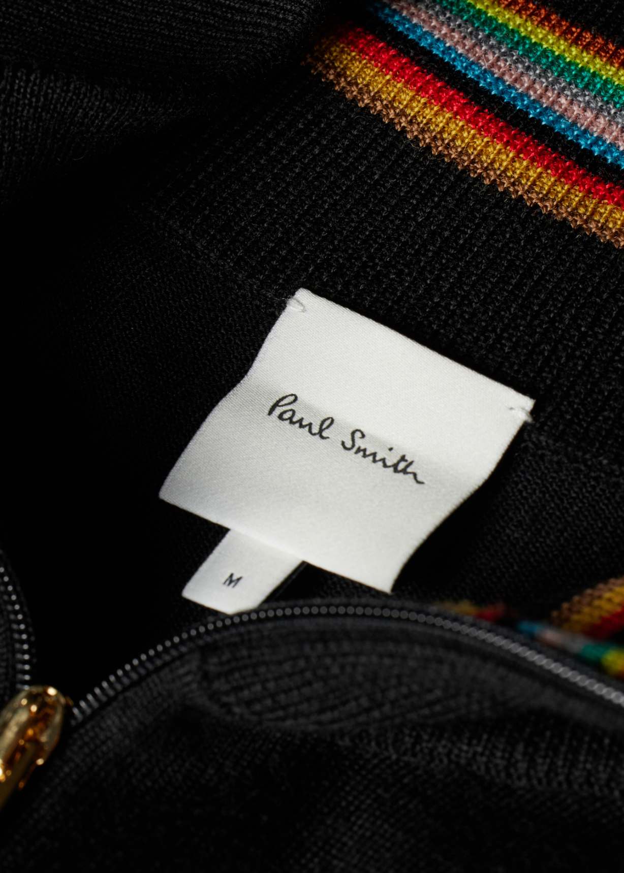 Black Merino Wool Full-Zip Cardigan Paul Smith