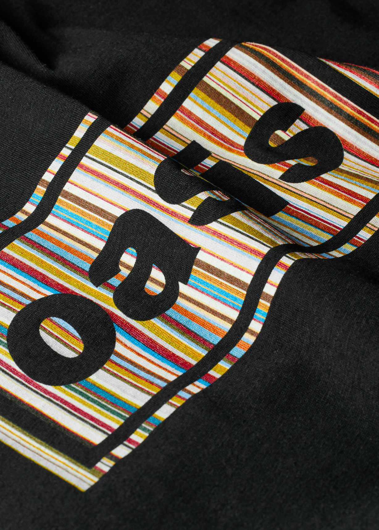 Paul Smith x Oasis - Black 'Signature Stripe' Logo T-Shirt